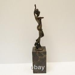 Sexy Nude Dancer Statue Sculpture Pin-up Style Art Deco Art Nouveau Bronze