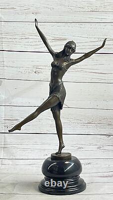 Signed Bronze Art Nouveau Deco Chiparus Statue Figurine Sculpture Dec