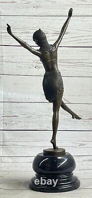 Signed Bronze Art Nouveau Deco Chiparus Statue Figurine Sculpture Dec