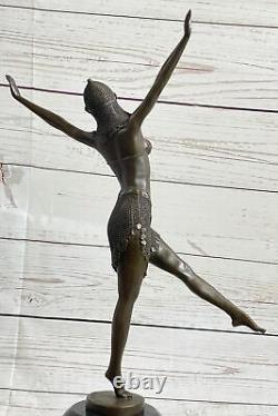 Signed Bronze Art Nouveau Deco Chiparus Statue Figurine Sculpture December