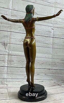 Signed Bronze Art Nouveau Deco Chiparus Statue Figurine Very Large