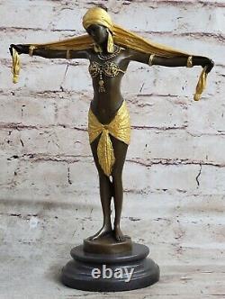 Signed Bronze Art Nouveau Deco Chiparus Statue Figurine Very Large Gift