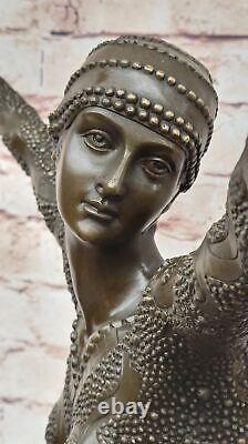 Signed Bronze Art Nouveau Deco Chiparus Statue Figurine Very Large Gift Nr