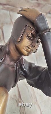 Signed Bronze Art Nouveau Deco Style J. Erte Statue Figurine Sculpture Decor