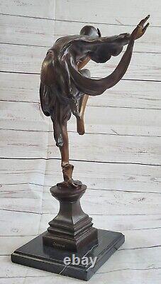 Signed Bronze Art Nouveau Deco Style J. Erte Statue Figurine Sculpture Statuette