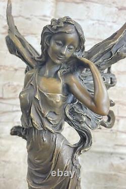 Signed Dalou, Bronze Art Nouveau Style Fairy Sculpture Figurine Cast Figurine