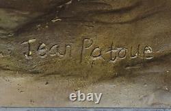 Signed Jean La Style Art Nouveau Bronze Sculpture Elegant Modern Woman Opens