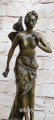 Signed Villanis, Art Nouveau Style Bronze Fairy Sculpture Figurine Cast