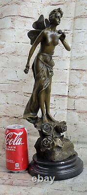 Signed Villanis, Art Nouveau Style Bronze Fairy Sculpture Figurine Cast