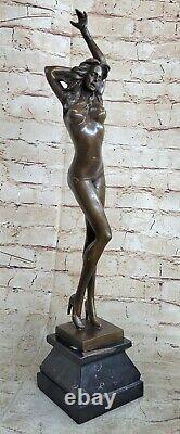Signed Vitaleh Bronze Statue Art Style New Nude Girl Sculpture From