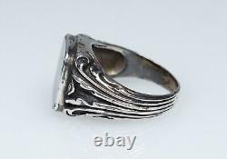 Silver Old Style Art Nouveau Men's Ring / Signet Ring Heliotrope