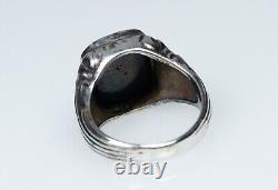 Silver Old Style Art Nouveau Men's Ring / Signet Ring Heliotrope