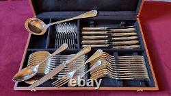 Silver-plated metal cutlery set 100g Art Nouveau style Louis XV 49 pieces