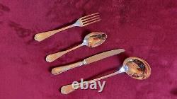 Silver-plated metal cutlery set 100g Art Nouveau style Louis XV 49 pieces