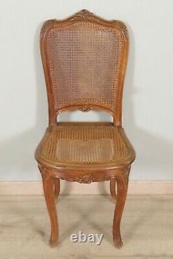 Six Canadian Chairs Style Louis XV Walnut