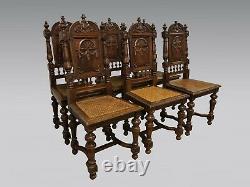 Six Renaissance Style Dining Room Chairs