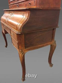 Slope Desk Forming Carved Walnut Library Louis XV Style 1900