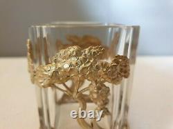 Small Quadrangular Vase Gold Metal Mount Style Art Nouveau Ht 8cm