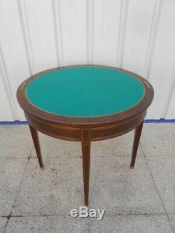 Small Table Half Moon (and Game) Period 1900 Empire Style Mahogany