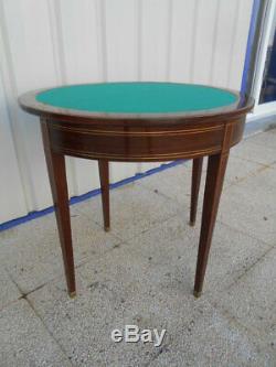 Small Table Half Moon (and Game) Period 1900 Empire Style Mahogany