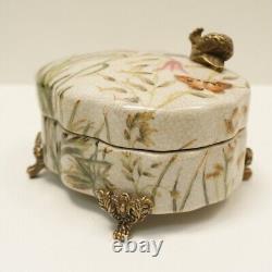 Snail Butterfly Flowers Jewelry Box Art Deco Art Nouveau Porcelain