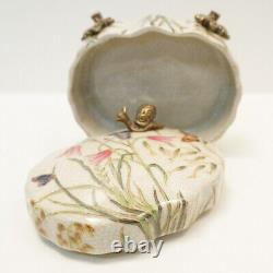 Snail Butterfly Flowers Jewelry Box Art Deco Art Nouveau Porcelain