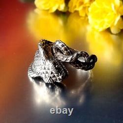 Snake Ring Cobra Artisan Art Style New Silver 925 Punched Size 56