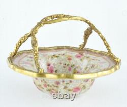 Soap Dish Basket Flowers Art Deco Style Art Nouveau Porcelain