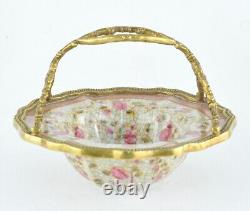 Soap dish Basket Flowers Art Deco Style Art Nouveau Porcelain