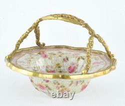 Soap dish Basket Flowers Art Deco Style Art Nouveau Porcelain