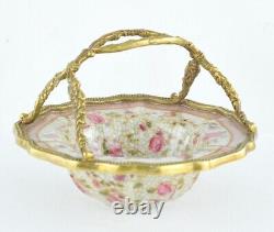 Soap dish Basket Flowers Art Deco Style Art Nouveau Porcelain