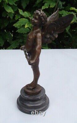 Solid Bronze Angel Baby Style Art Deco Style Art Nouveau Sculpture Statue Signed