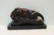 Solid Bronze Art Deco Style Animalier Sculpture Of A Cougar