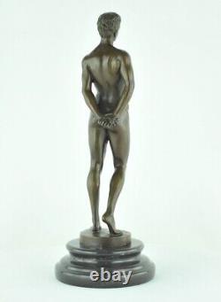 'Solid Bronze Athlete Statue Sculpture in Sexy Art Deco Style Art Nouveau'