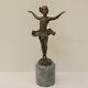 Solid Bronze Dancer Sculpture In Art Deco And Art Nouveau Style Signed