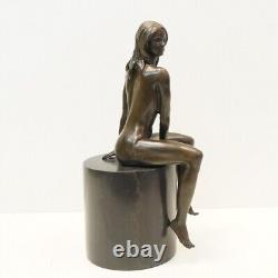 Solid Bronze Nymph Statue Sculpture in Sexy Art Deco Style Art Nouveau