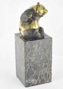 Solid Bronze Panda Animalier Style Art Deco Style Art Nouveau Sculpture Statue