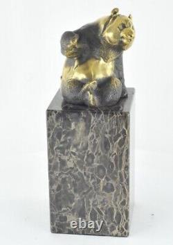 Solid Bronze Panda Animalier Style Art Deco Style Art Nouveau Sculpture Statue