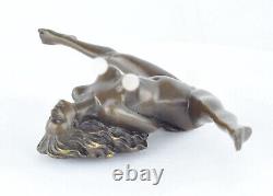 Solid Bronze Pin-up Statue Sculpture in Sexy Art Deco Style Art Nouveau