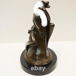 Solid Bronze Pin-up Style Statue Sculpture Art Deco Style Art Nouveau Sign