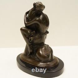 Solid Bronze Pin-up Style Statue Sculpture Art Deco Style Art Nouveau Sign