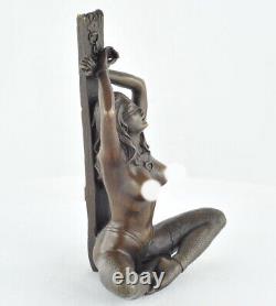 Solid Bronze Sexy Pin-up Style Art Deco Art Nouveau Sculpture Statue Sign