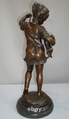 Solid Bronze Signed Statue Sculpture in Art Deco Style Art Nouveau