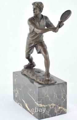 Solid Bronze Signed Statue Sculpture in Tennis Style Art Deco Style Art Nouveau