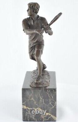 Solid Bronze Signed Statue Sculpture in Tennis Style Art Deco Style Art Nouveau