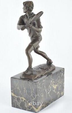 Solid Bronze Signed Statue Sculpture in Tennis Style Art Deco Style Art Nouveau