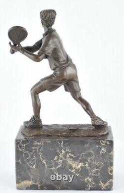 Solid Bronze Signed Statue Sculpture in Tennis Style Art Deco Style Art Nouveau