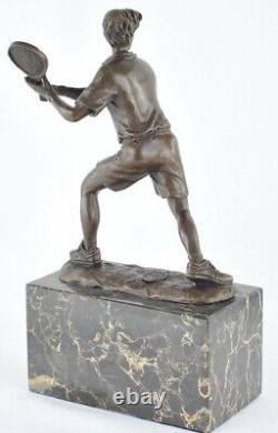 Solid Bronze Signed Statue Sculpture in Tennis Style Art Deco Style Art Nouveau