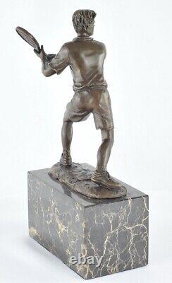 Solid Bronze Signed Statue Sculpture in Tennis Style Art Deco Style Art Nouveau