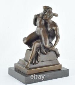 Solid Bronze Statue Sculpture Couple in Sexy Art Deco Style Art Nouveau Sign